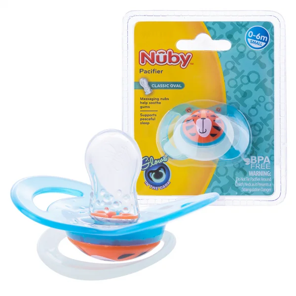 Ty ngậm chỉnh nha Nuby Silicone Ovan Xanh dương