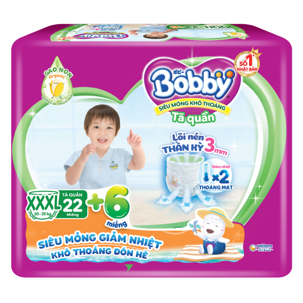 Combo 2 gói Bỉm tã quần Bobby size XXXL 24 miếng (20-35kg)