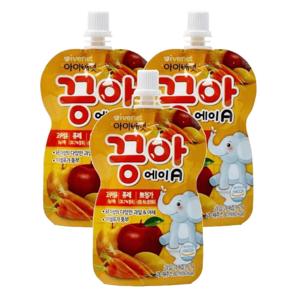 Combo 3 Nước ép trái cây Ivenet Puree A (táo, lê, xoài, cà rốt) 80ml