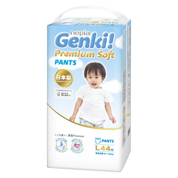 Combo 8 Bỉm tã quần Genki size L 44 miếng (9-14kg)