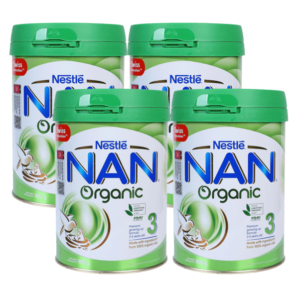 Combo 4 lon Sữa Nan Organic 3 900g (2-6 tuổi)