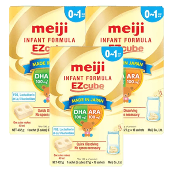 Combo 3 hộp Sữa Meiji thanh Infant Formula 432g (0-12 tháng)