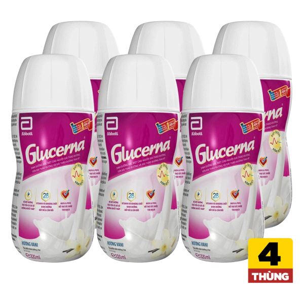 Combo 4 thùng Thực phẩm dinh dưỡng y học Glucerna 220ml (Lốc 6 chai) - 5 lốc/thùng