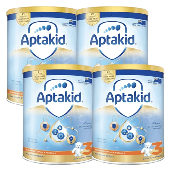 Combo 4 lon Thực phẩm bổ sung Aptakid số 3 900g (trên 2 tuổi)