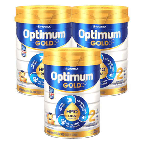 Combo 3 lon Sữa Vinamilk Optimum Gold 2 800g (6-12 tháng)