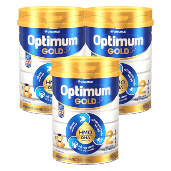 Combo 3 lon Sữa Vinamilk Optimum Gold 2 800g (6-12 tháng)