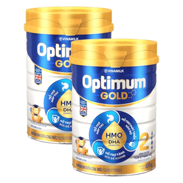Combo 2 lon Sữa Vinamilk Optimum Gold 2 800g (6-12 tháng)