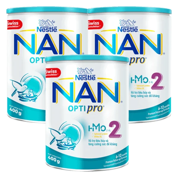 Combo 3 Nestlé NAN OPTIPRO 2, 6-12 tháng, 400g