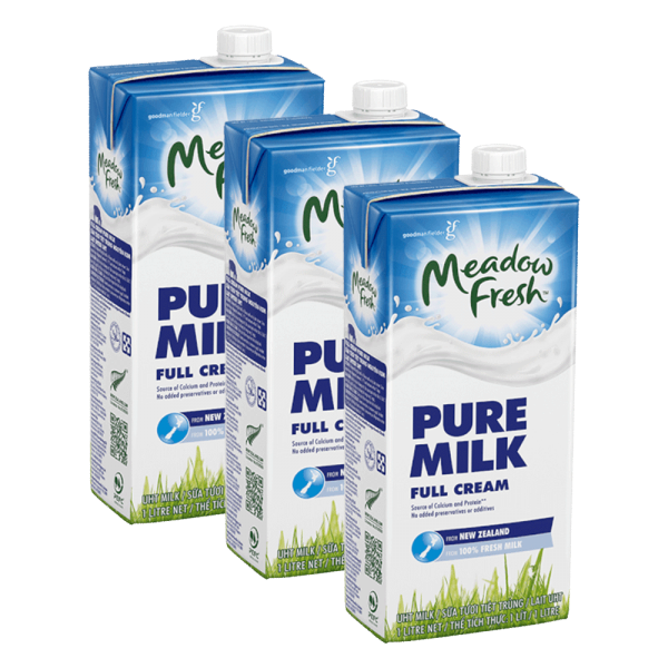 Combo 3 Sữa tươi tiệt trùng Nguyên kem nhãn hiệu Meadow Fresh 1L
