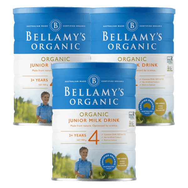 Combo 3 lon Sữa Bellamy's Organic Junior Milk Drink số 4 900g (trên 3 tuổi)