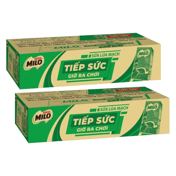Combo 2 thùng thức uống lúa mạch uống liền Nestlé Milo 115ml (Lốc 4 hộp)