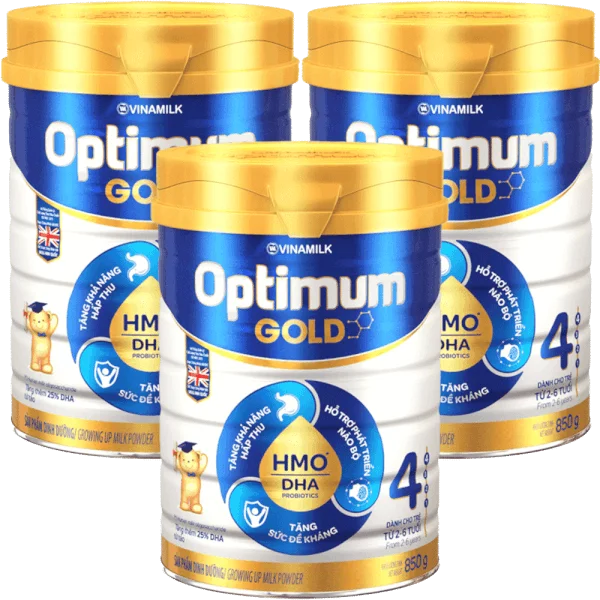 Combo 3 Vinamilk Optimum Gold 4, 850g, 2-6 tuổi