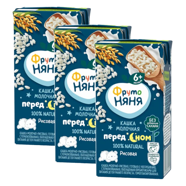Combo 3 Sữa đêm gạo sữa Fruto Nyanya (200ml)