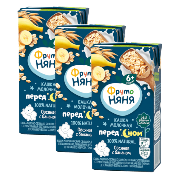 Combo 3 Sữa đêm yến mạch vị chuối Fruto Nyanya (200ml)