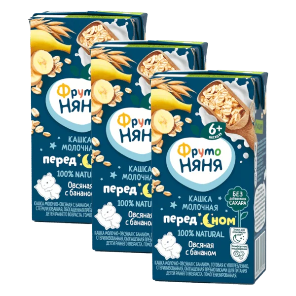 Combo 3 Sữa đêm yến mạch vị chuối Fruto Nyanya (200ml)