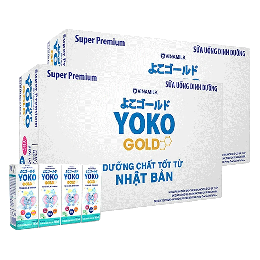 Combo 2 thùng Sữa uống dinh dưỡng Vinamilk Yoko Gold 180ml (Lốc 4 hộp)