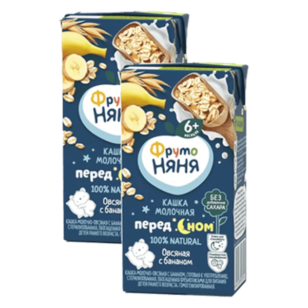 Combo 2 Sữa đêm yến mạch vị chuối Fruto Nyanya (200ml)