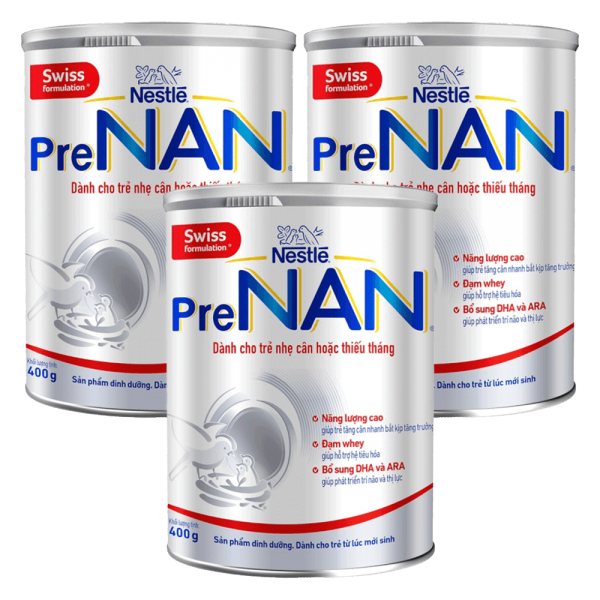 Combo 3 Sản phẩm dinh dưỡng công thức Nestlé PRENAN, 400g