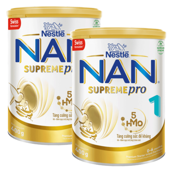 Combo 2 Sữa NAN SUPREME PRO số 1 400g (0-6 tháng)