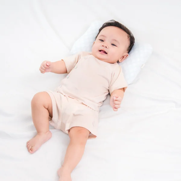 Bộ sơ sinh tính năng ngắn, vải lưới Animo I0322016 (0-12M,Beige)