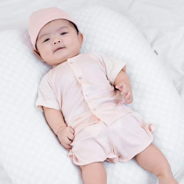 Bộ sơ sinh tính năng ngắn, vải lưới Animo I0322019 (0-12M,Cam)