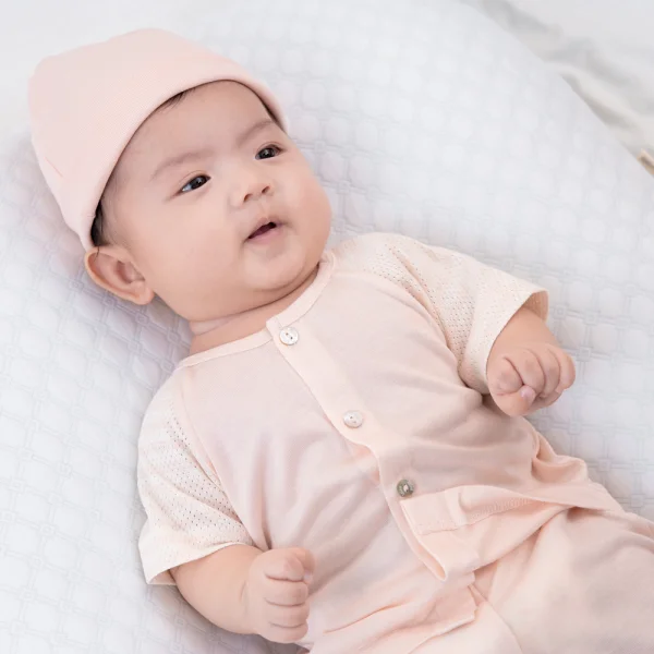 Bộ sơ sinh tính năng ngắn, vải lưới Animo I0322019 (0-12M,Cam)