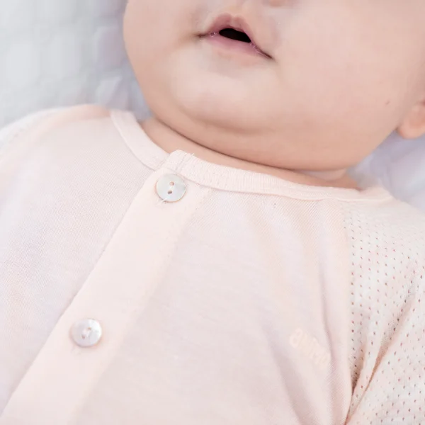 Bộ sơ sinh tính năng ngắn, vải lưới Animo I0322019 (0-12M,Cam)