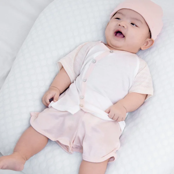 Bộ sơ sinh tính năng ngắn, vải lưới Animo I0322018 (0-12M,Cam)