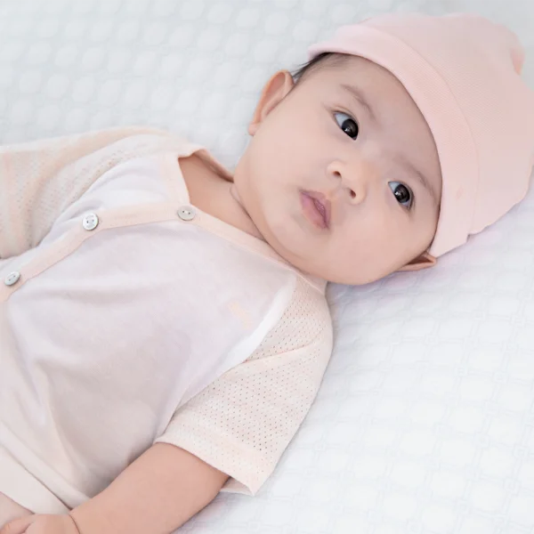 Bộ sơ sinh tính năng ngắn, vải lưới Animo I0322018 (0-12M,Cam)
