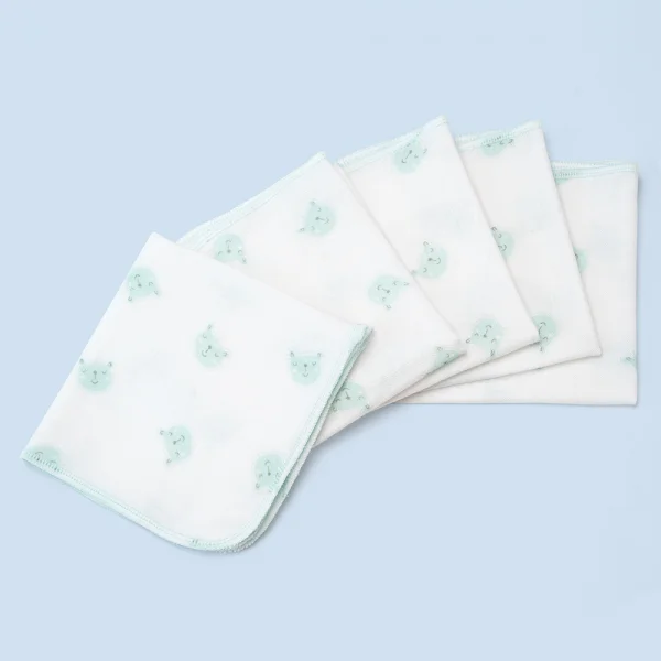 Khăn gạc in hình Animo T2111_NBA006 (25x26cm,5 cái-Giao hoạ tiết ngẫu nhiên)