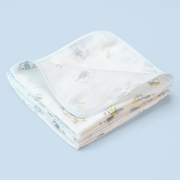 Khăn gạc in hình Animo T2111_NBA006 (25x26cm,5 cái-Giao hoạ tiết ngẫu nhiên)