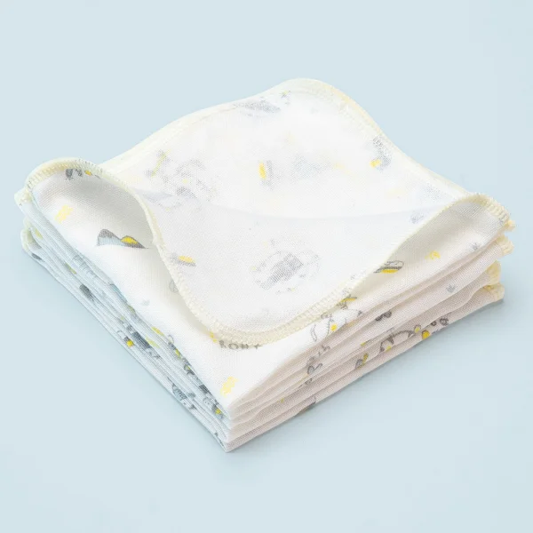 Khăn gạc in hình Animo T2111_NBA006 (25x26cm,5 cái-Giao hoạ tiết ngẫu nhiên)