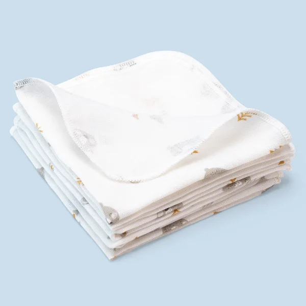 Khăn gạc in hình Animo T2111_NBA006 (25x26cm,5 cái-Giao hoạ tiết ngẫu nhiên)