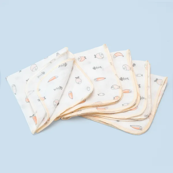 Khăn gạc in hình Animo T2111_NBA006 (25x26cm,5 cái-Giao hoạ tiết ngẫu nhiên)