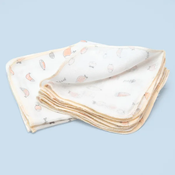 Khăn gạc in hình Animo T2111_NBA006 (25x26cm,5 cái-Giao hoạ tiết ngẫu nhiên)