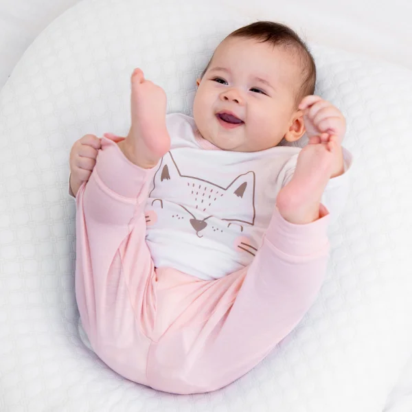 Bộ sơ sinh dài vải modal Animo I0122036 (0-24M,Trắng)