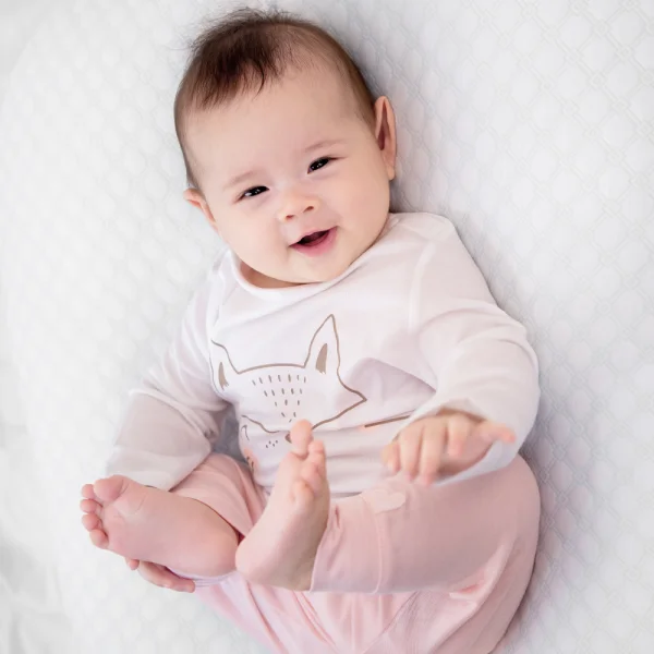 Bộ sơ sinh dài vải modal Animo I0122036 (0-24M,Trắng)