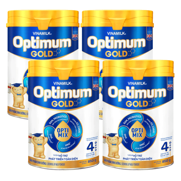 Combo 4 Vinamilk Optimum Gold 4, 850g, 2-6 tuổi