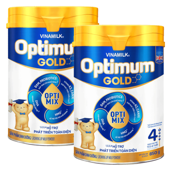 Combo 2 Vinamilk Optimum Gold 4, 850g, 2-6 tuổi