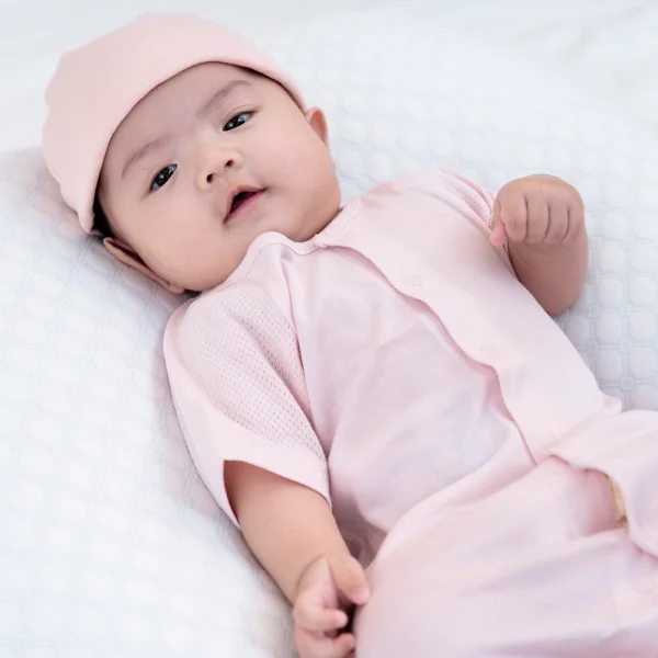 Bodysuit tính năng đùi, vải lưới Animo I0322030 (0-12M ,Hồng)