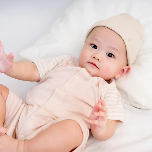 Bodysuit tính năng đùi, vải lưới Animo I0322032 (0-12M,Beige)