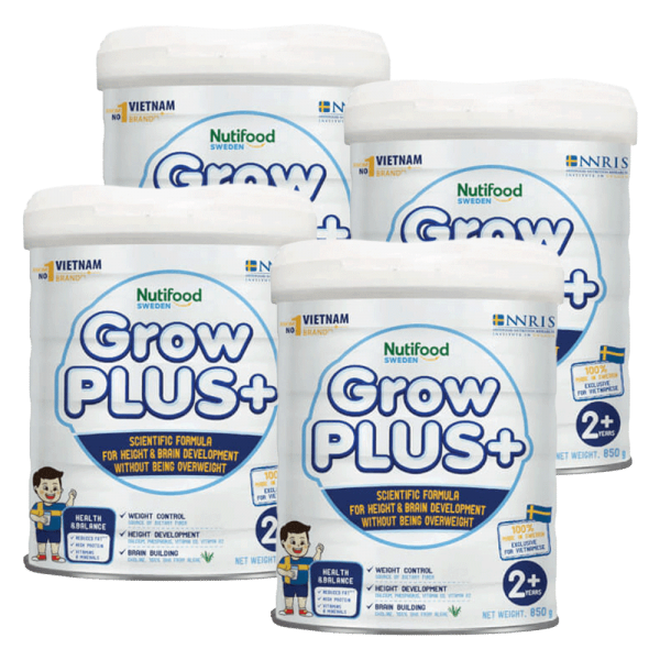 Combo 4 Sữa GrowPLUS+ Trắng 850g (từ 2 tuổi)