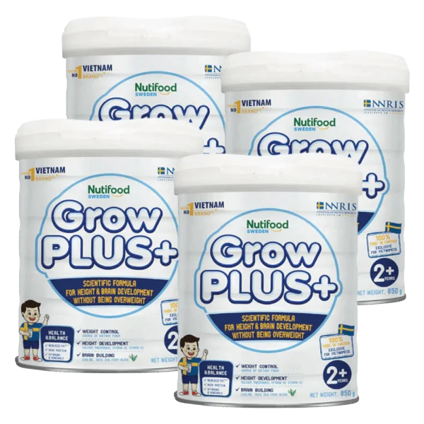 Combo 4 Sữa GrowPLUS+ Trắng 850g (từ 2 tuổi)