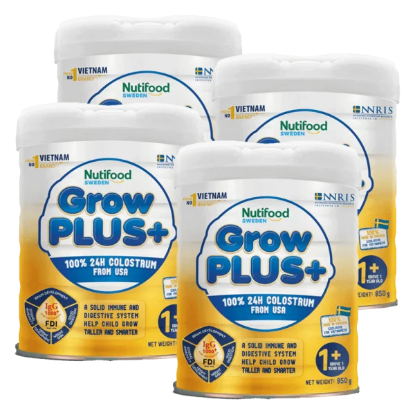 Combo 4 Sữa Nutifood GrowPLUS+ Sữa Non 850g (1+ tuổi)