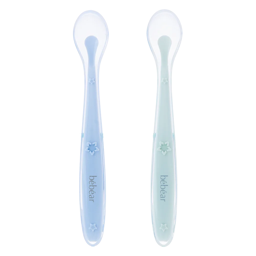 Bộ 2 muỗng silicone Bebear (Xanh dương+ Xanh lá, BS7540)
