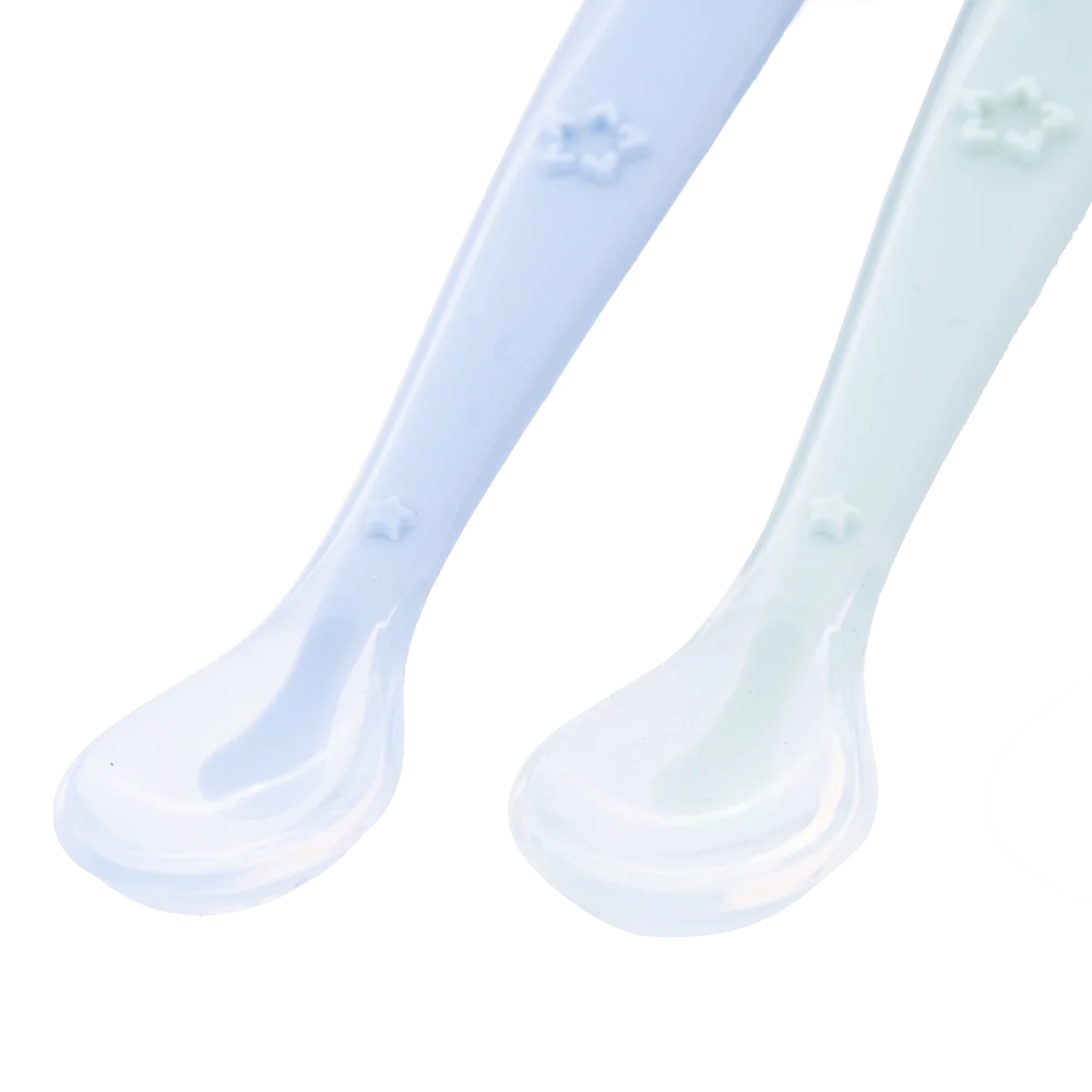 Bộ 2 muỗng silicone Bebear (Xanh dương+ Xanh lá, BS7540)