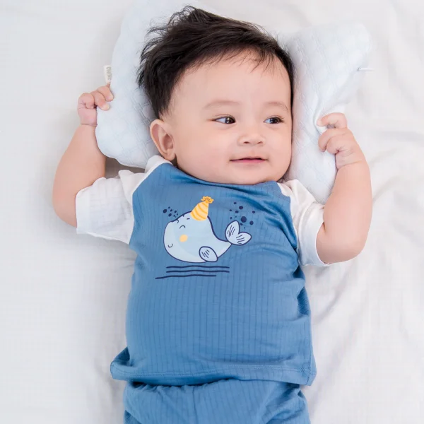 Bộ sơ sinh tính năng ngắn Chống muỗi Animo VĐ722014 (0-24M,Xanh)