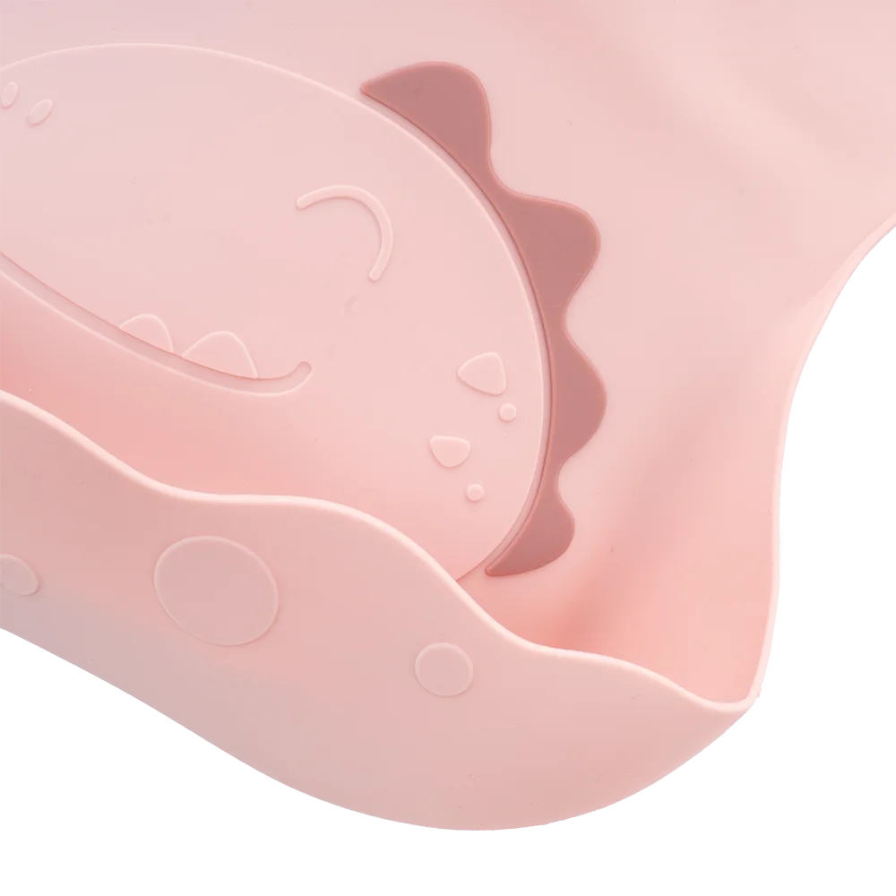 Yếm ăn dặm silicone Bebear (Hồng, BWF108)