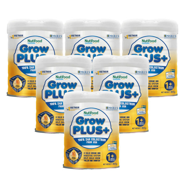 Combo 6 Sữa Nutifood GrowPLUS Vàng 850g (1 tuổi)