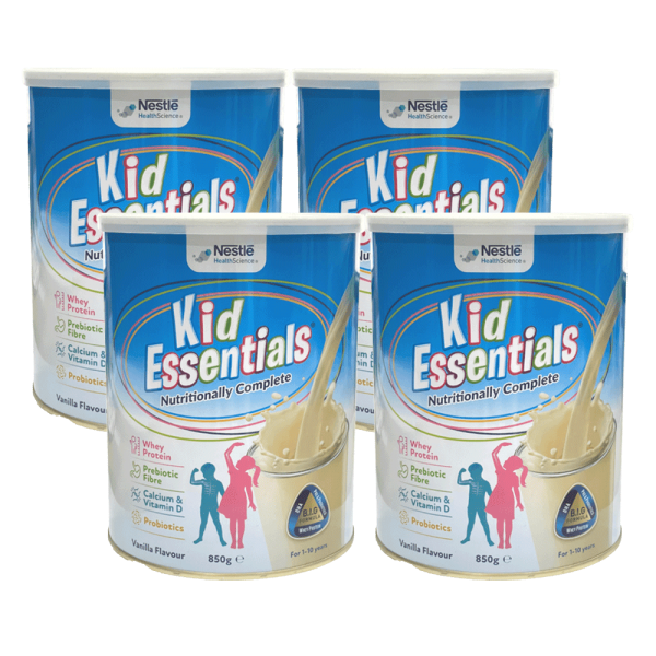 Combo 4 Thực phẩm dinh dưỡng y học Kid Essentials Australia 850g hương vani (1-10 tuổi)